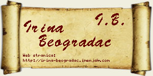 Irina Beogradac vizit kartica